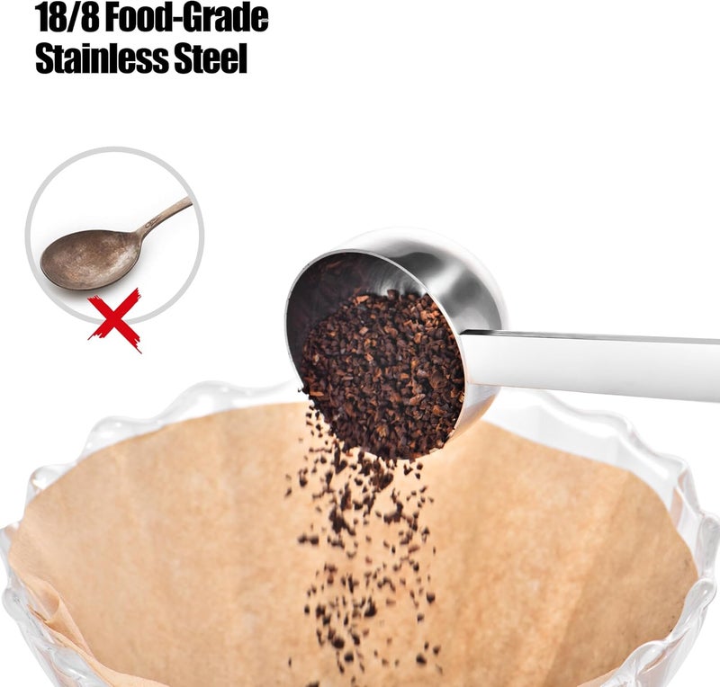 Doosu 18/8 Stainless Steel Coffee Scoop, Food-Grade Metal Measuring Spoon with 4.3in Long Handle, Tablespoon Scooper for Coffee Beans, Ground Coffee, Espresso, Protein Powders, Tea, Sugar (1 Tbsp) - Image 3